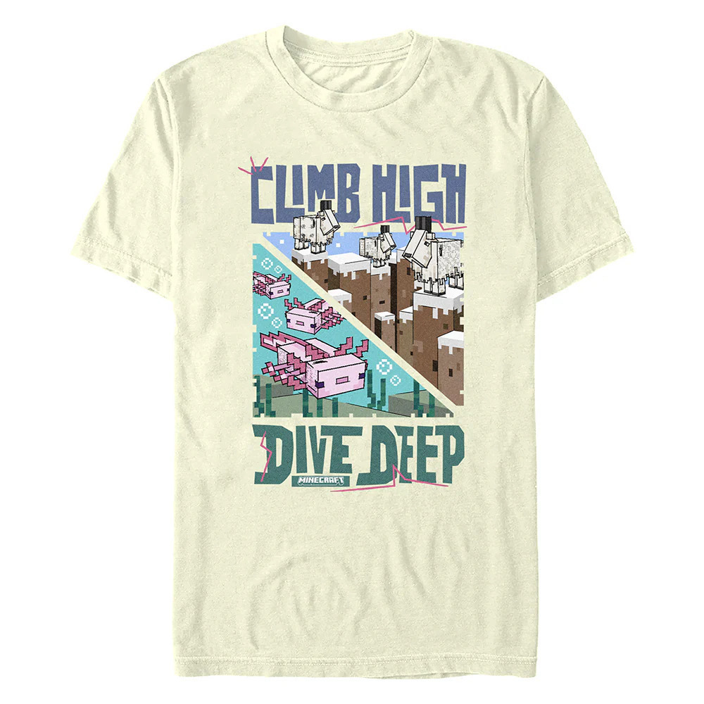 Minecraft Climb High Dive Deep Adult T-Shirt